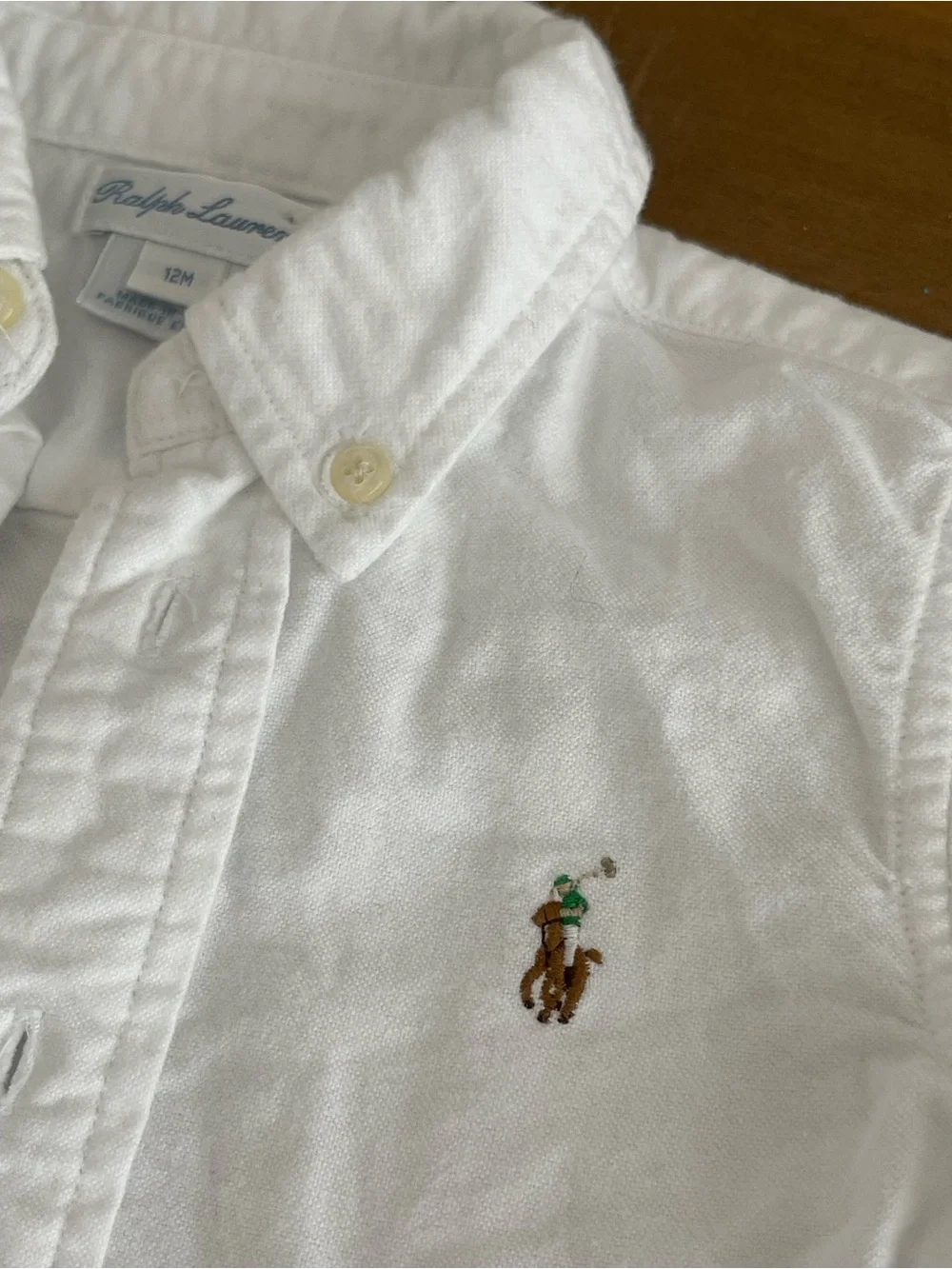 Baby boys Ralph Lauren white Oxford Shirt size 12m